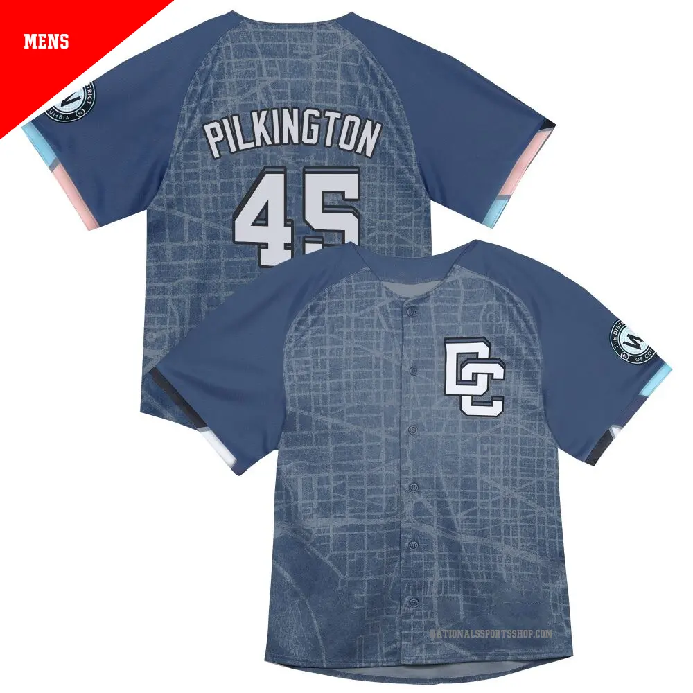 Men's ＃45 Konnor Pilkington Washington Nationals Blue Limited Infant 2025 City Connect Jersey